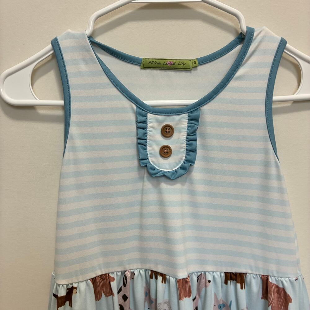 Millie Loves Lily Boutique Dog Print Maxi Dress Size 12